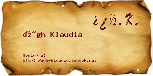 Ágh Klaudia névjegykártya