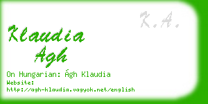 klaudia agh business card